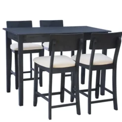 Charcoal Wood Upholstered 5-Pc. Dining Set-Kirkland's Home Clearance