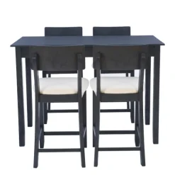 Charcoal Wood Upholstered 5-Pc. Dining Set-Kirkland's Home Clearance