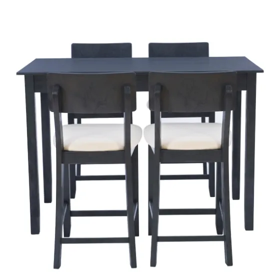 Charcoal Wood Upholstered 5-Pc. Dining Set-Kirkland's Home Clearance
