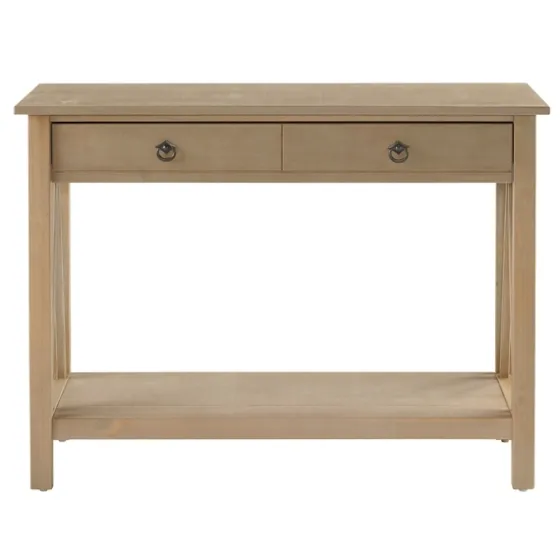Charleston Rustic Gray Console Table With Shelf-Kirkland's Home Cheap