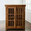 Charlie Natural Mango Wood Windowpane Cabinet-Kirkland's Home Cheap