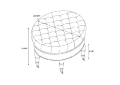 Charlotte Tufted Round Charcoal Ottoman-Kirkland's Home Flash Sale