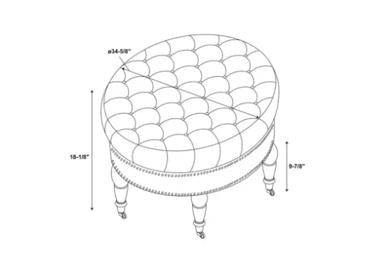 Charlotte Tufted Round Charcoal Ottoman-Kirkland's Home Flash Sale