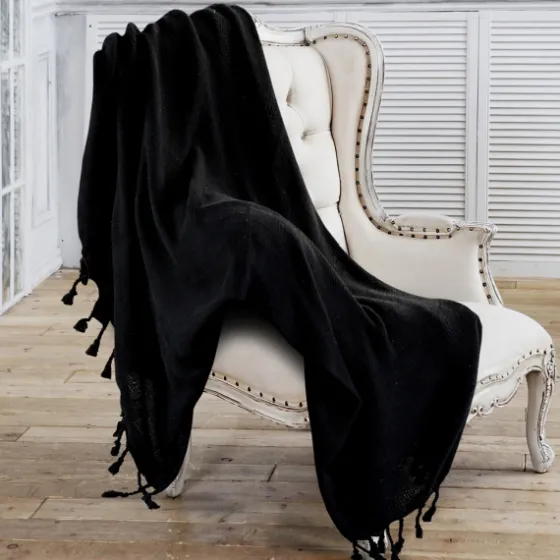 Checkered Weave Fringe Throw-Kirkland's Home Cheap