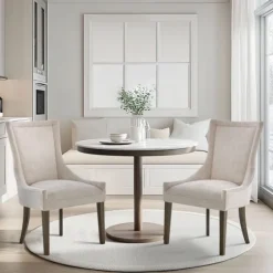 Chenille Curved Back Dining Chairs, Set Of 2-Kirkland's Home Discount