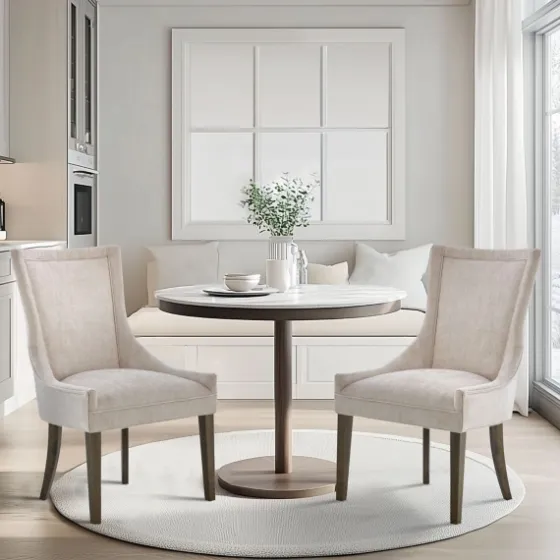 Chenille Curved Back Dining Chairs, Set Of 2-Kirkland's Home Discount