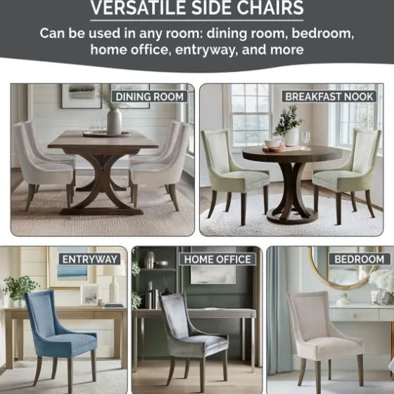 Chenille Curved Back Dining Chairs, Set Of 2-Kirkland's Home Best Sale