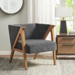 Chenille Geometric Frame Accent Chair-Kirkland's Home Flash Sale