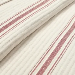 Cherry Red Pick Stitch Stripe King Quilt-Kirkland's Home Shop