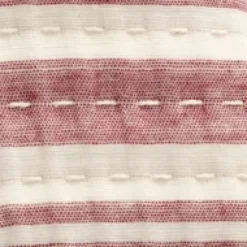 Cherry Red Pick Stitch Stripe King Quilt-Kirkland's Home Shop