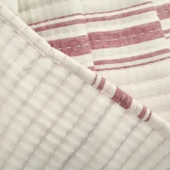 Cherry Red Pick Stitch Stripe Queen Quilt-Kirkland's Home Shop