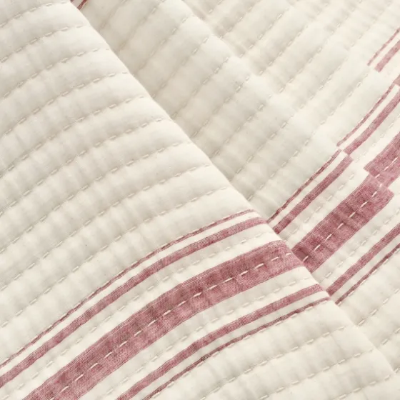 Cherry Red Pick Stitch Stripe Decorative Throw-Kirkland's Home Shop