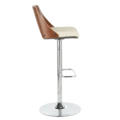 Cherry Wood And Leather Swivel Bar Stool-Kirkland's Home Cheap