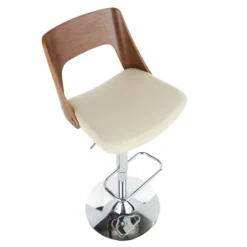 Cherry Wood And Leather Swivel Bar Stool-Kirkland's Home Cheap