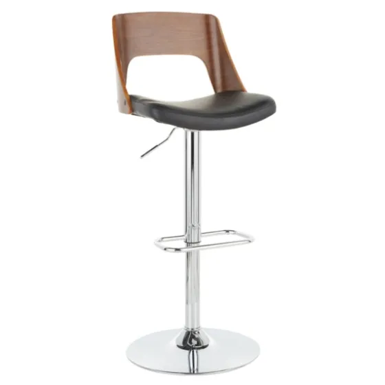 Cherry Wood And Leather Swivel Bar Stool-Kirkland's Home Cheap
