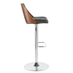 Cherry Wood And Leather Swivel Bar Stool-Kirkland's Home Cheap