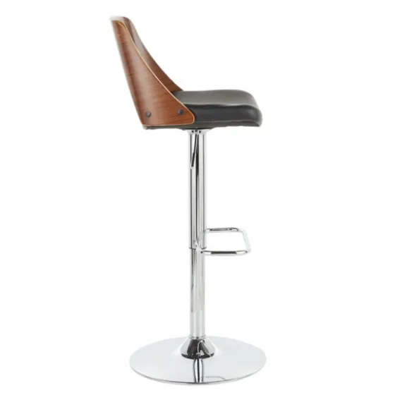 Cherry Wood And Leather Swivel Bar Stool-Kirkland's Home Cheap