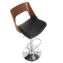 Cherry Wood And Leather Swivel Bar Stool-Kirkland's Home Cheap