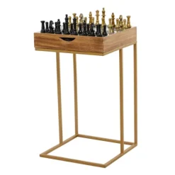 Chess Top Wood C-Frame Accent Table-Kirkland's Home Store