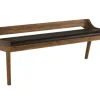 Chestnut Acacia Wood Cushioned Bench-Kirkland's Home Clearance