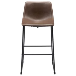 Chestnut Faux Leather Sloped Bar Stools, Set Of 2-Kirkland's Home Fashion