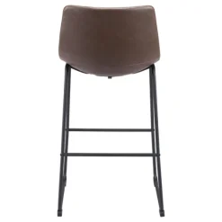 Chestnut Faux Leather Sloped Bar Stools, Set Of 2-Kirkland's Home Fashion