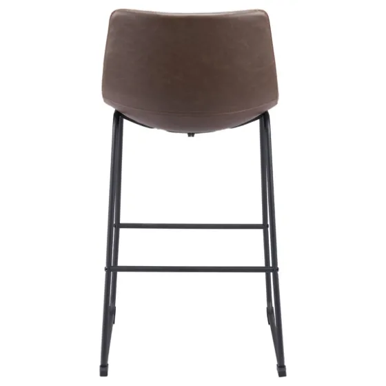 Chestnut Faux Leather Sloped Bar Stools, Set Of 2-Kirkland's Home Fashion