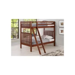 Chestnut Pine Wood Detachable Twin Bunk Bed-Kirkland's Home Outlet