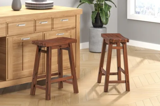 Chestnut Sonoma Saddle Counter Stools, Set Of 2-Kirkland's Home Sale