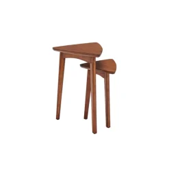 Chestnut Wood Triangular Accent Tables, Set Of 2-Kirkland's Home Hot