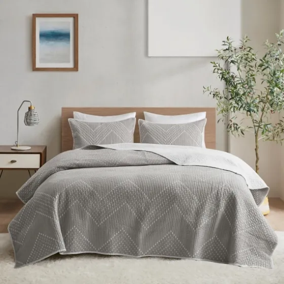 Chevron Full/Queen 3-Pc. Coverlet Set-Kirkland's Home Discount