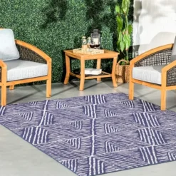 Chevron Indoor/Outdoor Area Rug, 5X8-Kirkland's Home Shop