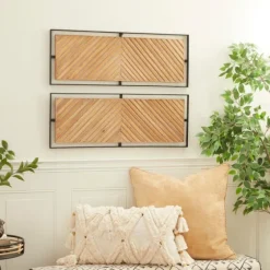 Chevron Wood Wall Plaques, Set Of 2-Kirkland's Home Best Sale