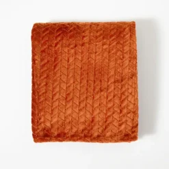 Chili Heavenly Herringbone Plush Throw-Kirkland's Home Outlet