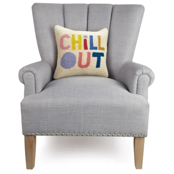 Chill Out Latch Hooked Wool Pillow-Kirkland's Home Flash Sale