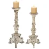 Chipped Wood Pillar Candle Holders, Set Of 2-Kirkland's Home Sale