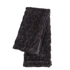 Chocolate Fluffy Faux Fur Cotton Throw-Kirkland's Home Cheap