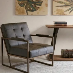 Chocolate Walden Faux Leather Accent Chair-Kirkland's Home Discount