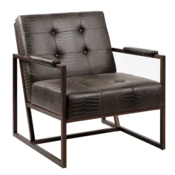 Chocolate Walden Faux Leather Accent Chair-Kirkland's Home Discount