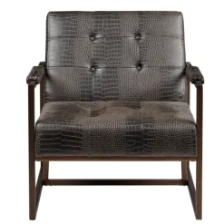 Chocolate Walden Faux Leather Accent Chair-Kirkland's Home Discount