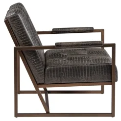 Chocolate Walden Faux Leather Accent Chair-Kirkland's Home Discount