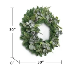 Christmas Eucalyptus Pine Mix Pre-Lit Wreath-Kirkland's Home Discount