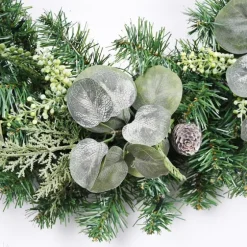 Christmas Eucalyptus Pine Mix Pre-Lit Wreath-Kirkland's Home Discount