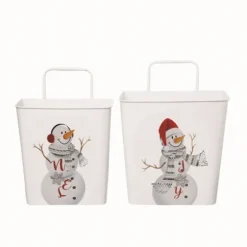 Christmas Snowman 2-Pc. Hanging Basket Set-Kirkland's Home Discount