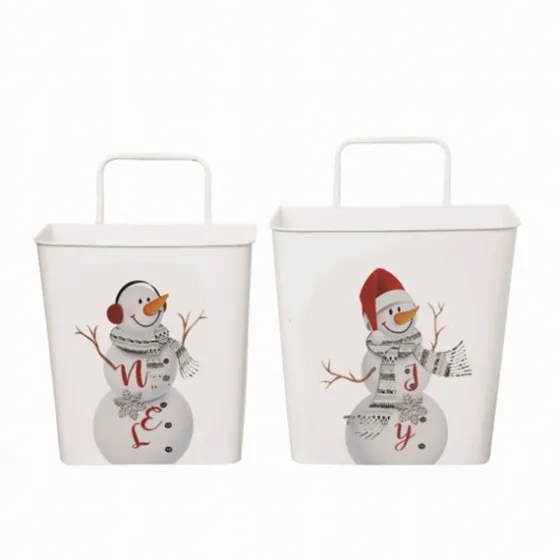 Christmas Snowman 2-Pc. Hanging Basket Set-Kirkland's Home Discount