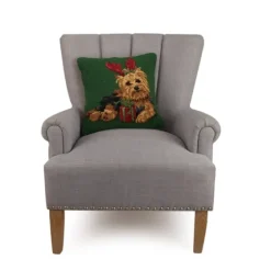 Christmas Yorkie Wool Pillow-Kirkland's Home Cheap