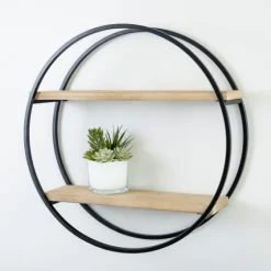 Circle Double Wood Wall Shelf, 25 In.-Kirkland's Home Flash Sale