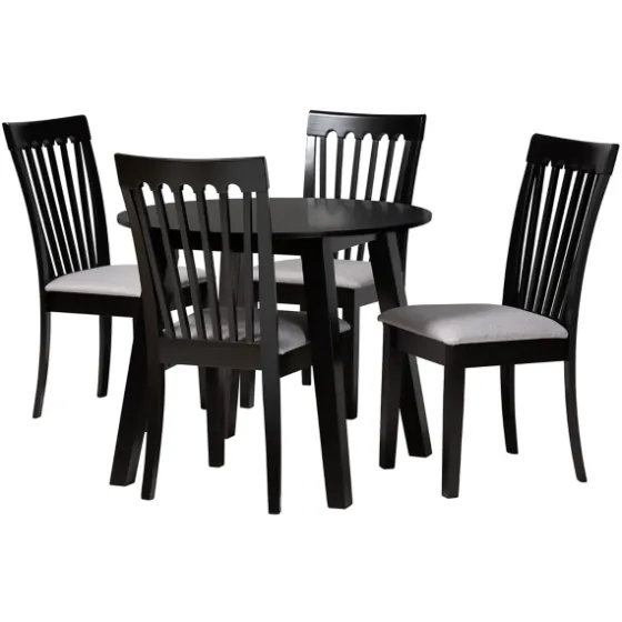 Classic Black Round Wood 5-Pc. Dining Set-Kirkland's Home Hot
