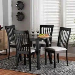 Classic Black Round Wood 5-Pc. Dining Set-Kirkland's Home Hot