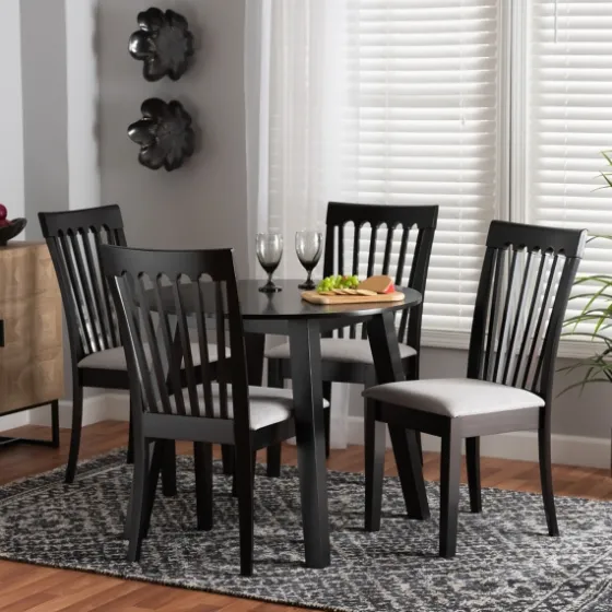 Classic Black Round Wood 5-Pc. Dining Set-Kirkland's Home Hot